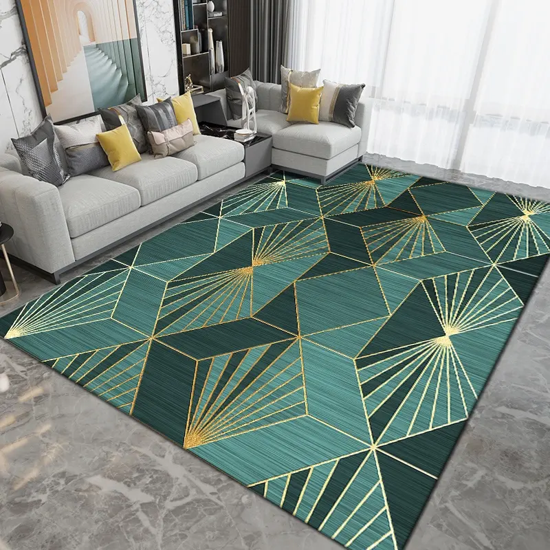 Moderno velluto di cristallo rettangolare stampato digitale 3D tappetino Pad decorazione della casa Area portatile tappeto familiare tappeti soggiorno