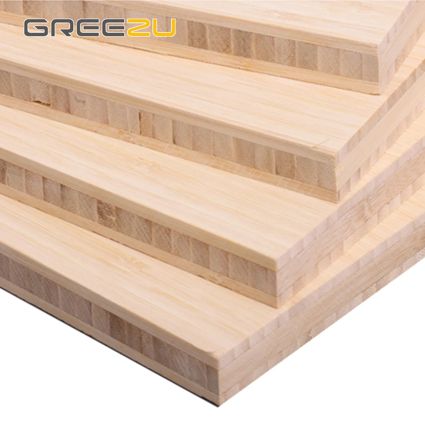 Greezu Fsc Natuurlijke Bamboe Multiplex Plaat 4X8 Bambu Multiplex Kruis Gelamineerd Verticale Bamboe Houten Platen Voor Meubels