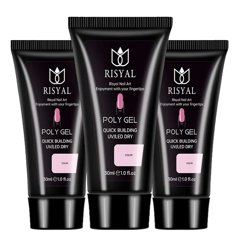 Poly UV Gel kẹo cao su xây dựng polygels nhãn hiệu riêng Gel đánh bóng móng tay Nguồn cung cấp Salon thạch Gel đánh bóng 30ml ngâm tắt mở rộng Acrylic