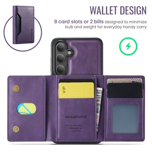 For Samsung S25 <strong>Case</strong> Business Magnetic Detachable 2 in 1 RFID <strong>Wallet</strong> Card Holder Luxury Leather Phone Covers for Galaxy S25 <strong>2025</strong>