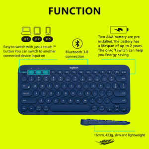 Logitech K380 Multi-Device Blue Tooth <strong>Keyboard</strong> With Flow Cross-<strong>Computer</strong> <strong>Control</strong> and Easy-Switch up to 3 Devices <strong>Keyboard</strong> - Product Image 2