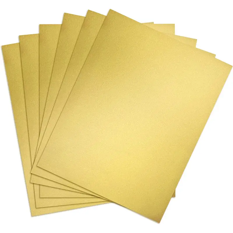 กระดาษสติกเกอร์พิมพ์สีทองขนาด 8.5x11 นิ้วแบบกําหนดเองกระดาษสติกเกอร์ทองโลหะสําหรับเครื่องพิมพ์อิงค์เจ็ทและเลเซอร์