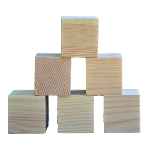 Günstige DIY Kiefer Holzblöcke Kinder DIY Holzwürfel Blöcke quadratischer Holzblock