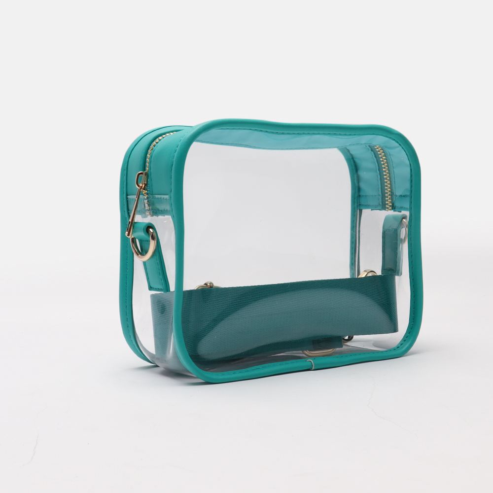 green pvc transparent crossbody bag