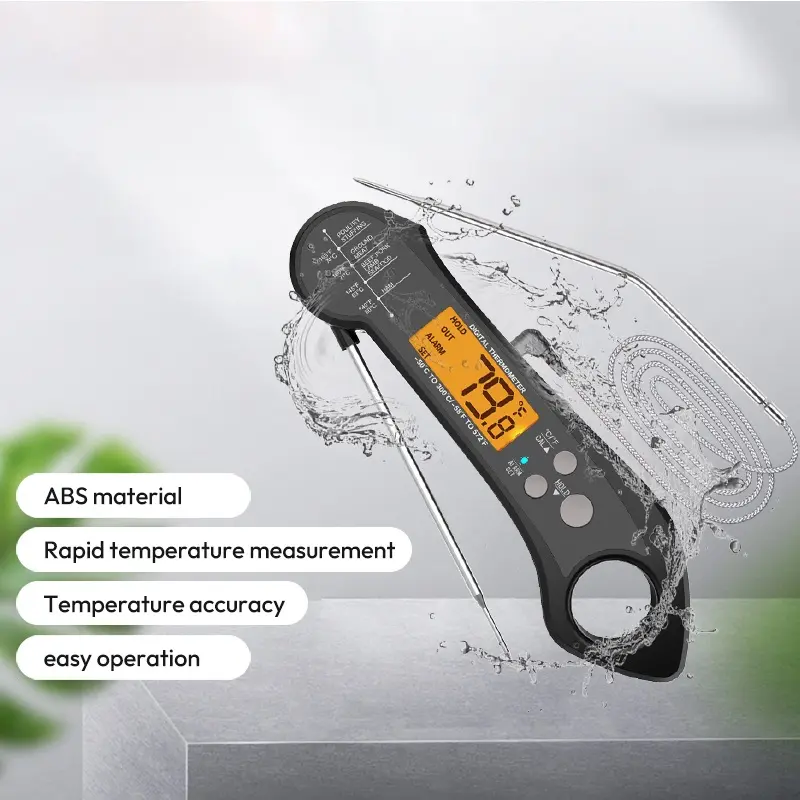 Mini termómetro Digital para alimentos, impermeable, plegable, con bolsillo para cocina, inalámbrico