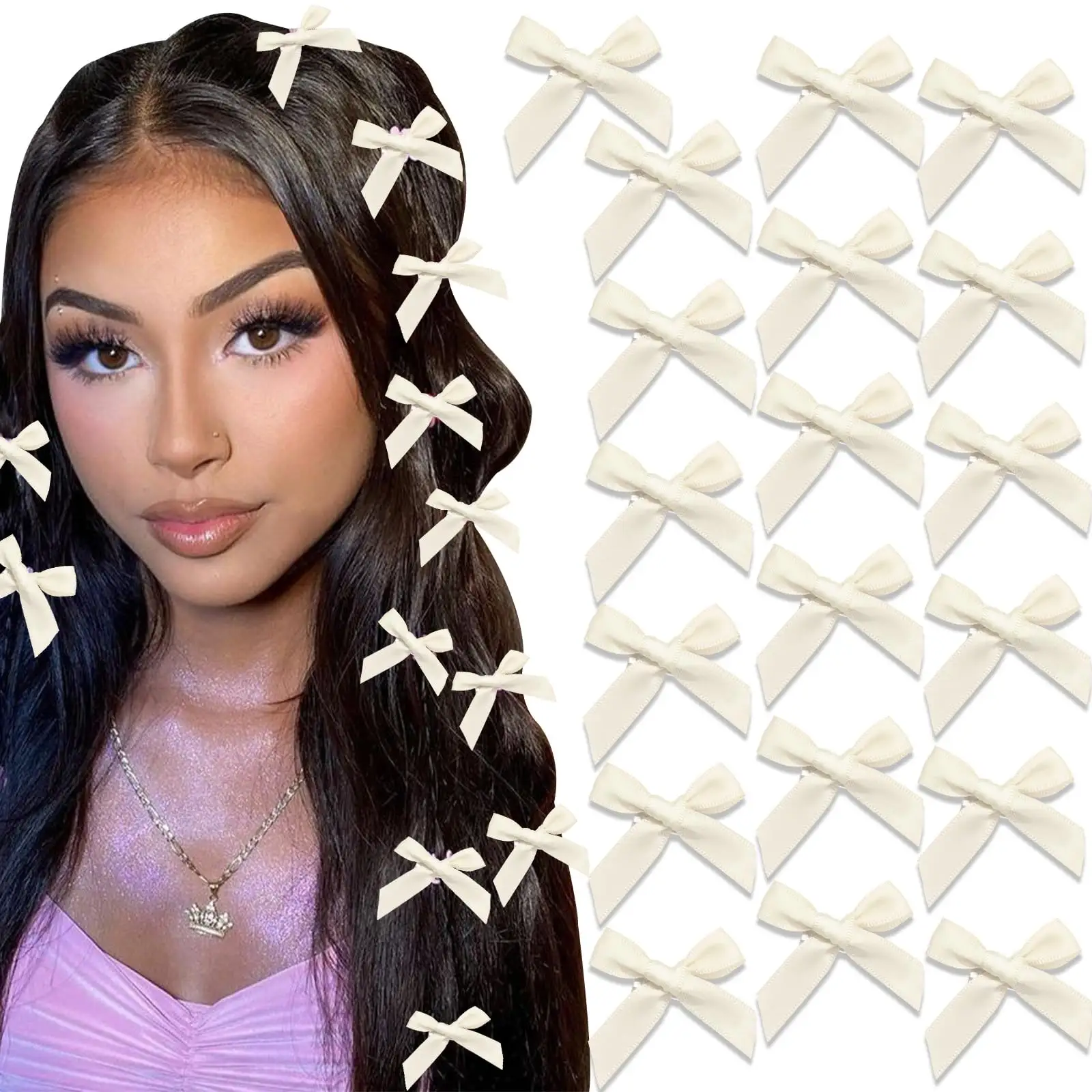 Hot Sell Sweet White Mini Strik Haarclips Alligator Haar Strik Clips Antislip Haarspelden Kawaii Haarstrik Accessoires Voor Kinderen