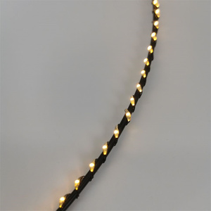 Cobre Wire <span class=keywords><strong>String</strong></span> Light 27CM Metal Circle Wreath Frame com 130LEDs