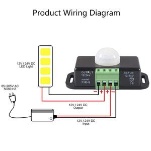 DC 12V-24V 8A PIR-Bewegungs sensorsc halter Automatisch einstellbarer Bewegungs sensor Bewegungs sensor Infrarot-PIR Für LED-Licht PIR -8