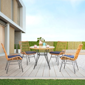 5 parça Rattan açık yemek mobilyaları Set popüler bahçe Rattan sentetik mobilya kuşlar yuva Rattan yatak dış mekan mobilyası - Product Image 6