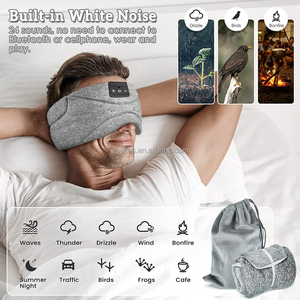 Beyaz gürültü ile uyku göz maskesi Bluetooth uyku kulaklıklar için yan uyuyan uyku maskesi soğutma kumaş damla nakliye ile - Product Image 3