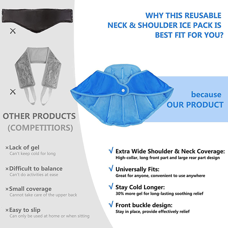 eco friendly hot and cold ice packs physical therapy gel shoulder ice pack reusable for injury