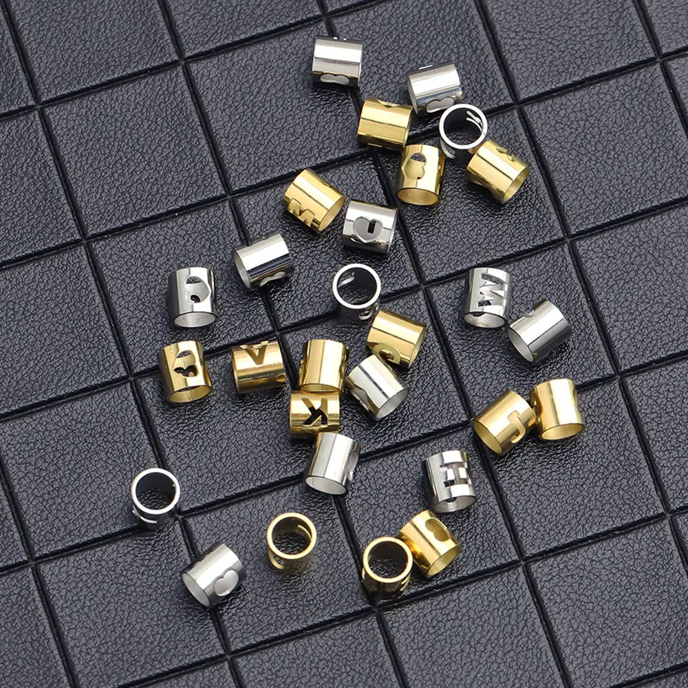 Gold gefüllte Designer Hollow Tube Letter Charms Armband Halskette Custom Edelstahl Trendy Zhejiang Anhänger oder Charms