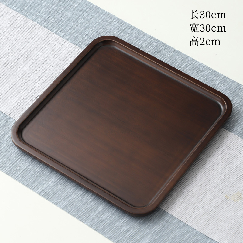 116 30*30*2 Walnut-colored Square Carved Plate
