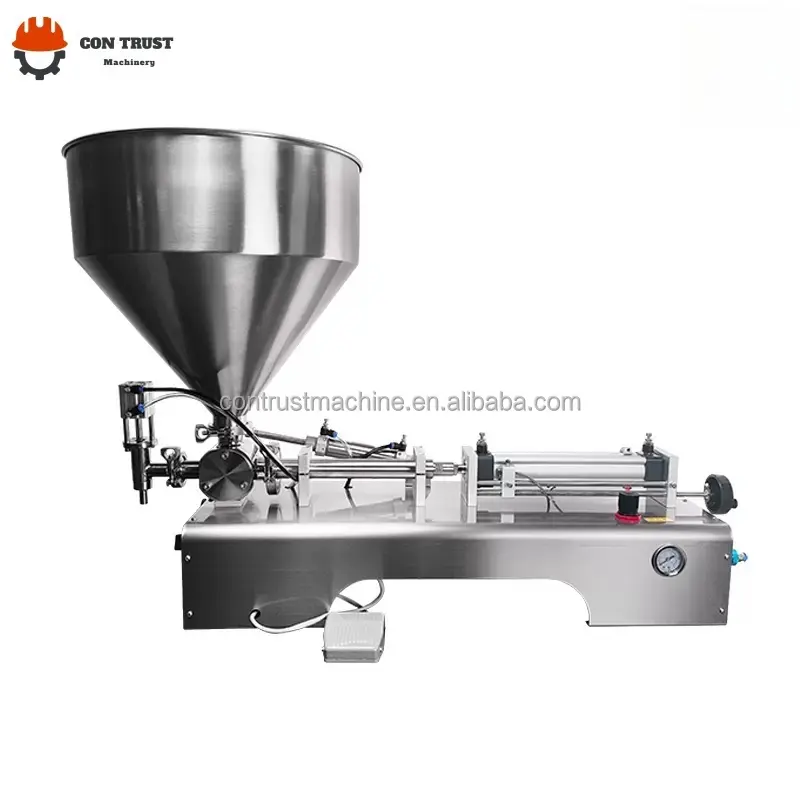 1L -- 20L water mineral water viscous liquid thick liquid paste filling machine with hopper