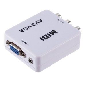 Convertidor de adaptador Mini AV a VGA a AV RCA de 1080P con audio de 3,5mm AV2VGA CVBS para PC