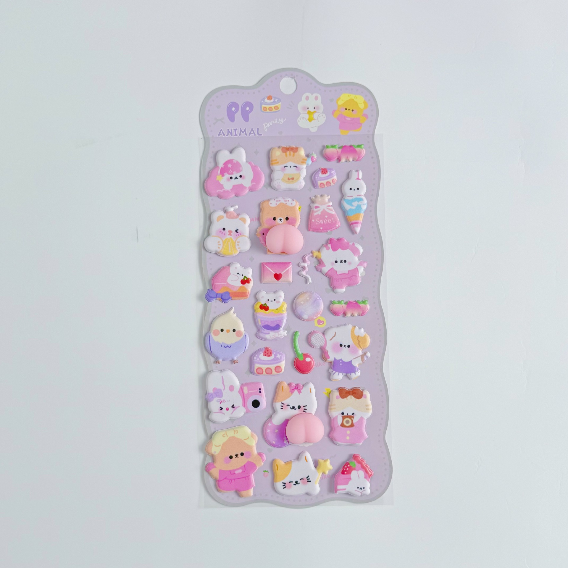 Butt stickers purple kitten