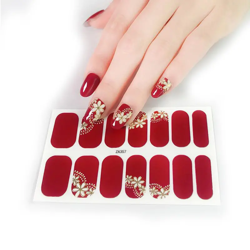 OEM Atacado Stock Non Toxic Faça Seu Próprio Prego Adesivos Adesivos Flower Nail Stickers Album Catalog