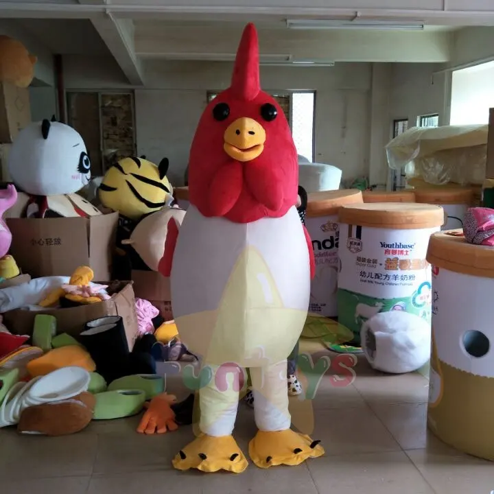 Funtoys gigante granja Gallo blanco personaje de dibujos animados Animal mascota disfraz para la venta