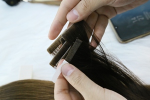 SHY Skin Weft Invisible Tape in 100% <strong>Human</strong> Raw Virgin Hair Extension Straight Custom Colored 2.5g/pcs Tape in Hair Packaging - Product Image 6