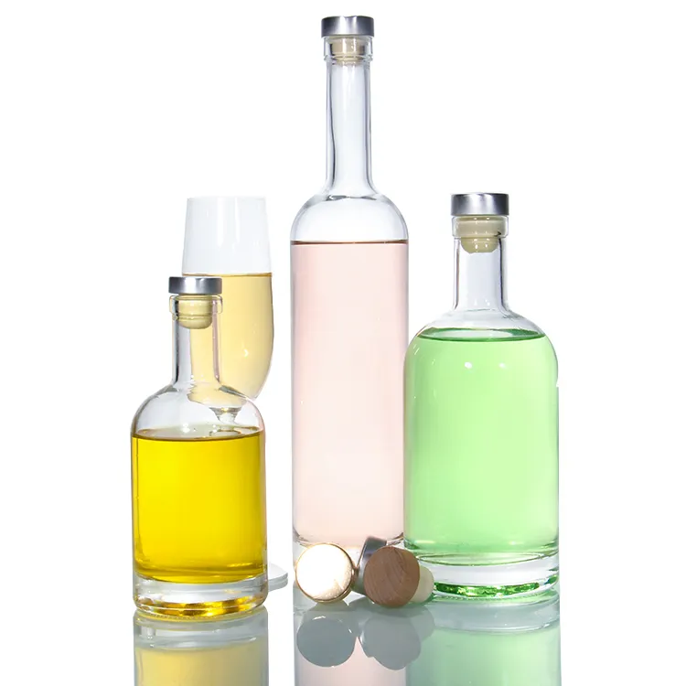 Etichetta personalizzata 375Ml 500Ml di alcol liquore Vodka alcol bottiglie di vetro con sughero