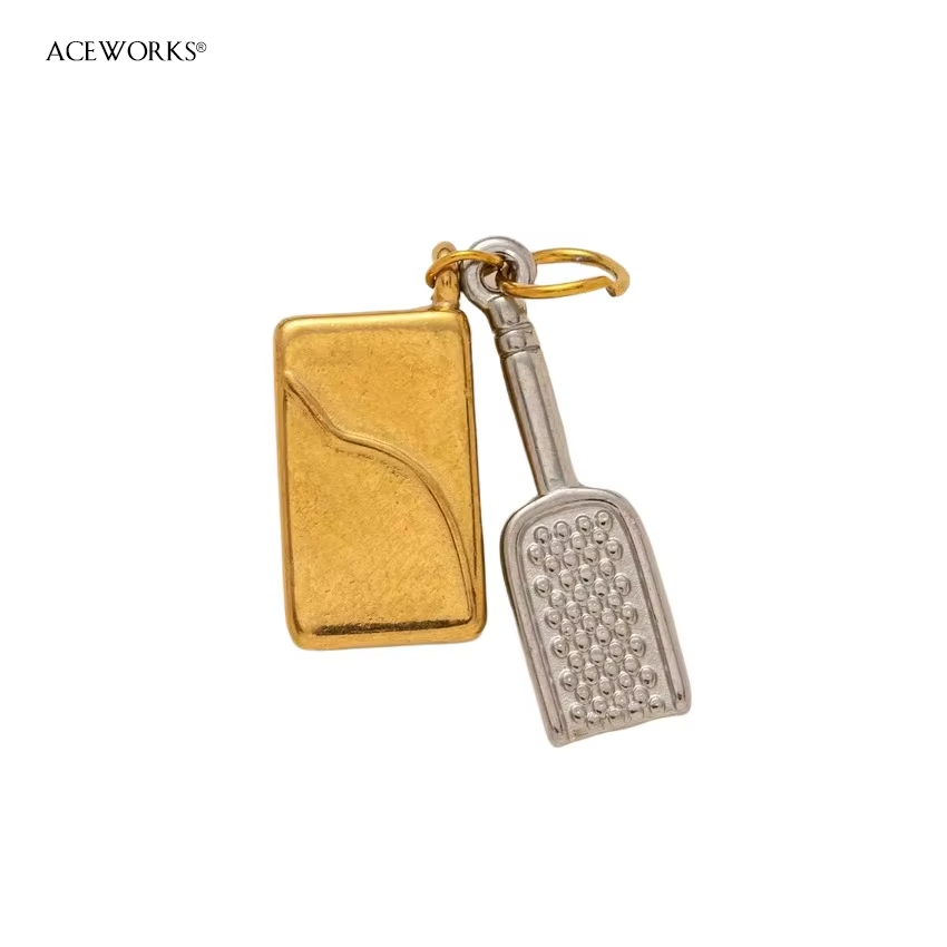 Cheese Grater Charm - Silver & Gold