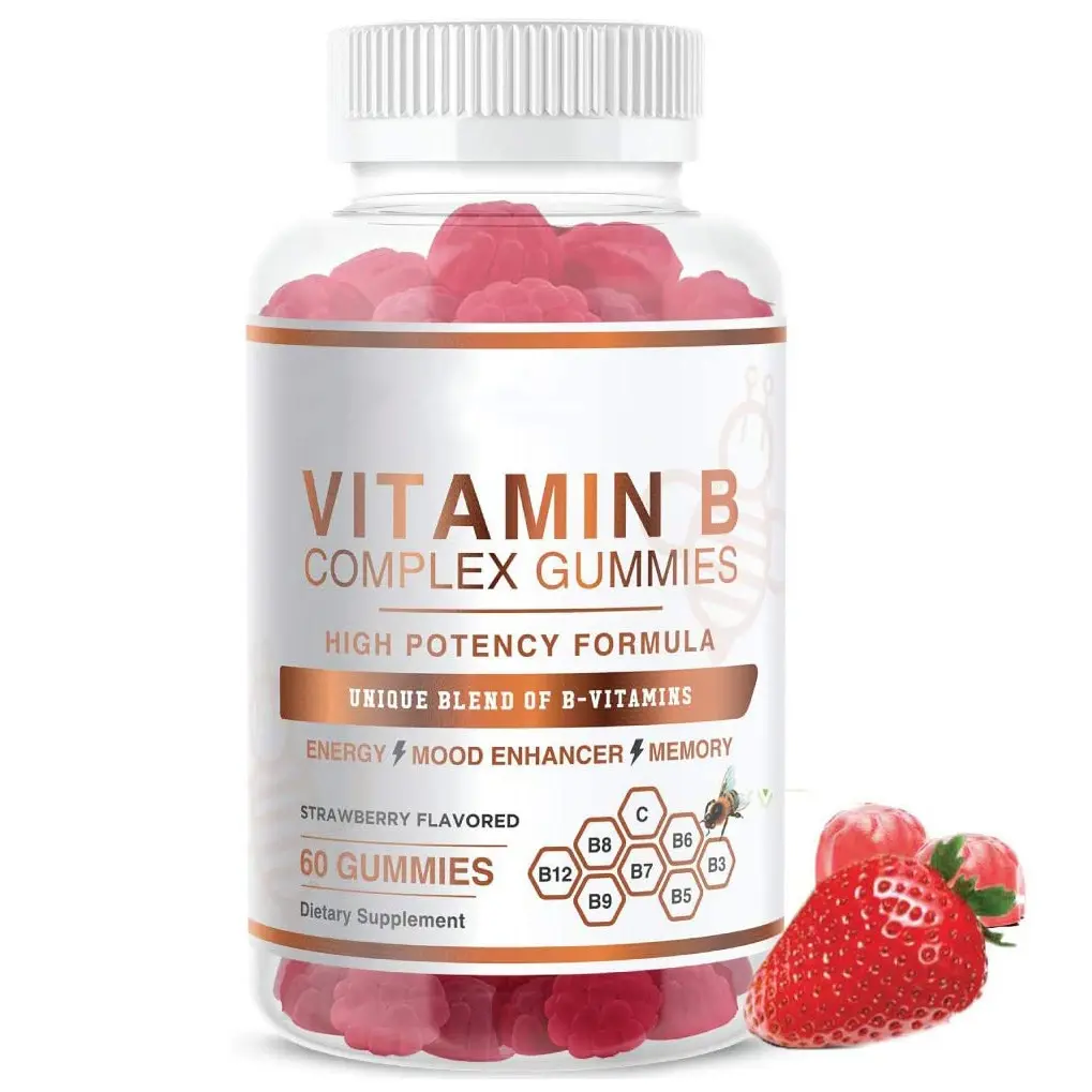 OEM Vitamin B Complex Gummy Supplement With Folic Acid For Energy And Nerve System Support Immunity Multi-Vitamin Gummies