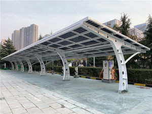畅销书设计30KW 50KW太阳能车棚系统防水铝停车场发电站，畅销