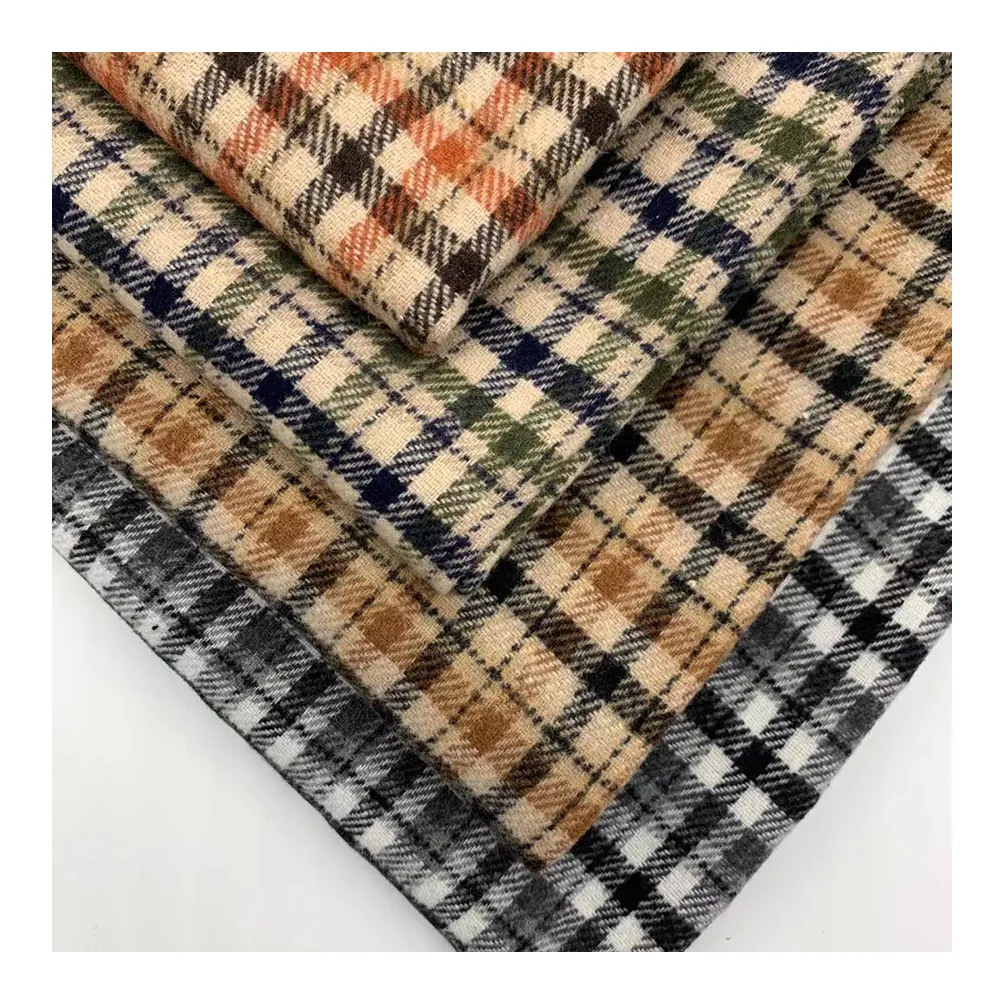 Wholesale cheap cvc yarn dyed brushed flannel shirt fabric in stock