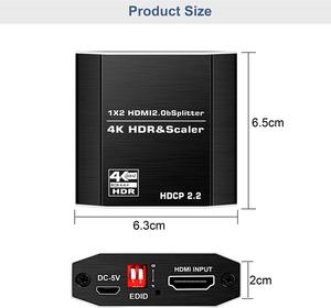 4K 60hz Ultra HD 2160P 3D Mini 2 Ports 1 <strong>Input</strong> 2 <strong>Output</strong> <strong>HDMI</strong> <strong>Splitter</strong> EDID RGB Support Scalar with HDCP Decoder <strong>Splitter</strong> <strong>HDMI</strong>