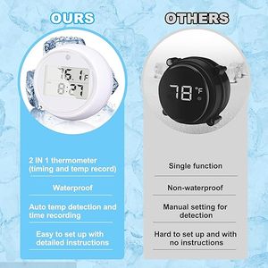 Acqua digitale galleggiante secchio di ghiaccio termometri da bagno IP56 impermeabile per il bagno del bambino ghiaccio con termometro timer funzione di conto alla rovescia - Product Image 3