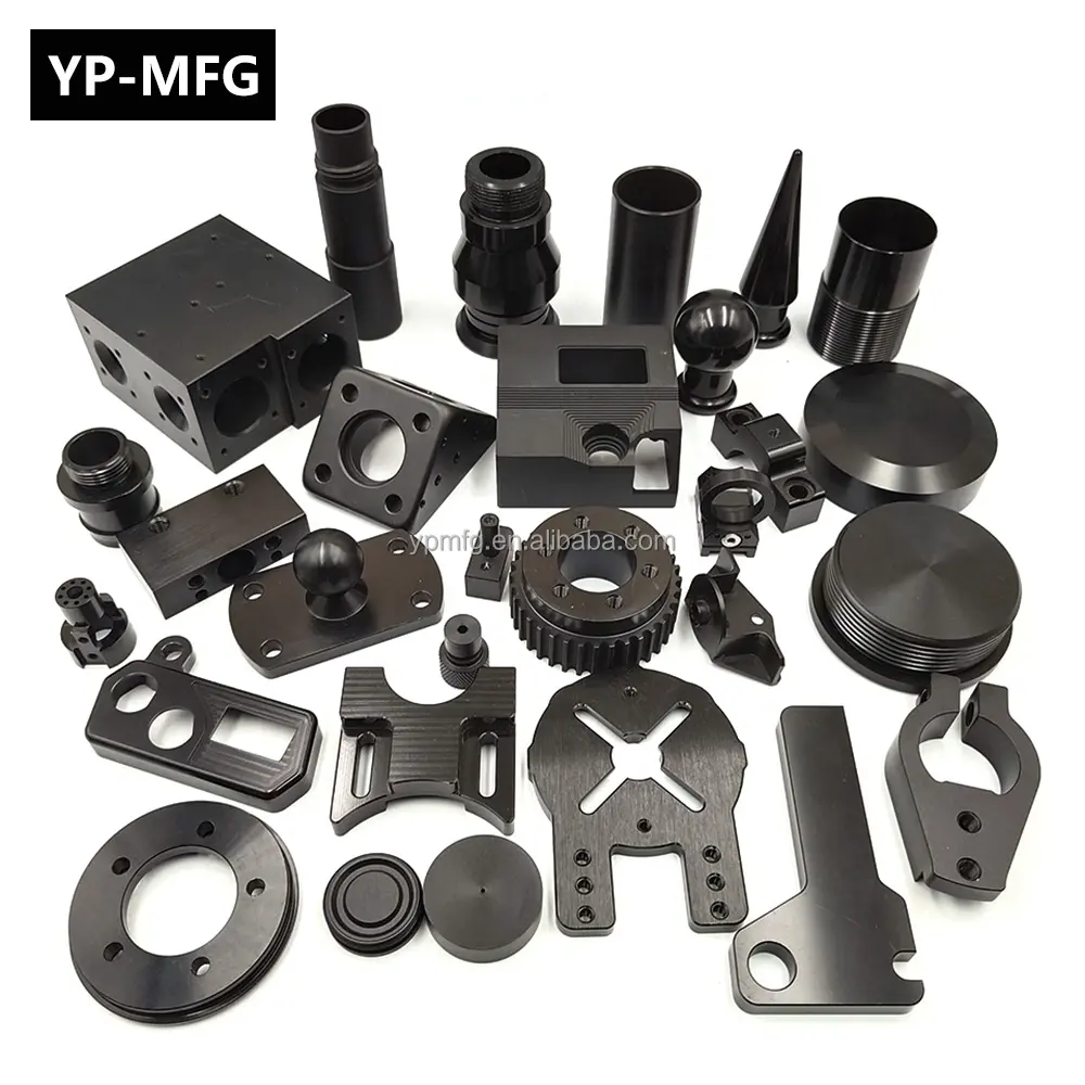 OEM Personalización 3 ejes 5 ejes CNC Mecanizado Servicio de fresado Negro anodizado 6061 Aluminio Mecanizado Fresado Piezas de torneado