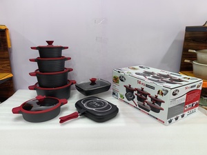 焦げ付き防止米と石鍋のBMN10-PIECEセットアルミコンビネーションスープポットセット - Product Image 2