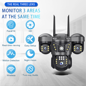 Fotocamera Wireless esterna 6MP 360 ° monitoraggio in tempo reale della fotocamera PTZ con 3 lenti 4G della telecamera IP più funzioni di visione notturna - Product Image 5
