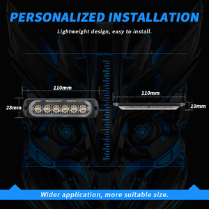 DXZ 24LED琥珀色信号频闪中栅频闪车灯手控6灯警示灯带一只拖车 - Product Image 3