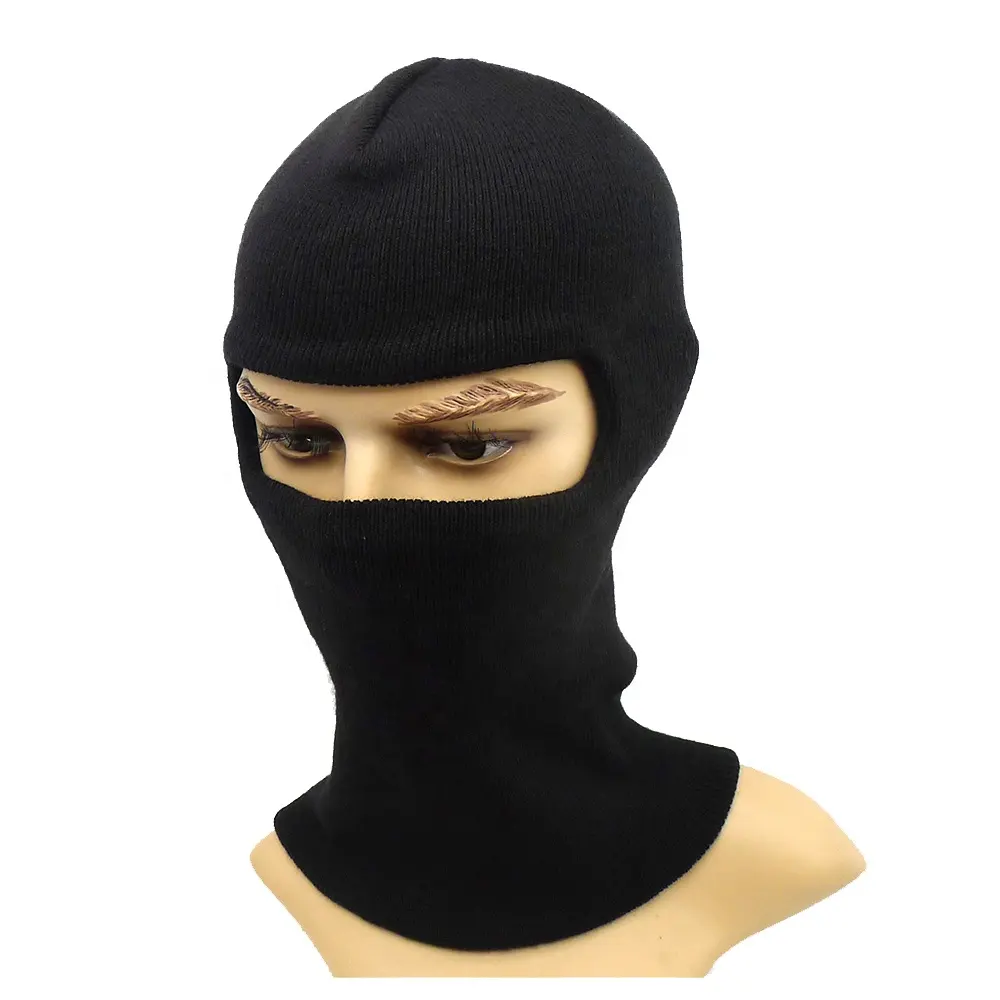 Высококачественная акриловая вязаная зимняя Ветрозащитная Балаклава, маска, закрывающая все лицо, лыжная маска с одним отверстием, длинная шапочка для мужчин и женщин