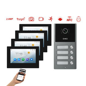Smart 7-Inch IPS Touch Monitor Video Door Phone System 1080P HD Cámara Tuya App Control remoto Intercomunicador de 2 vías Inalámbrico al aire libre