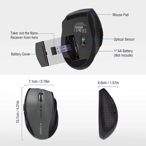 2.4G Mouse senza fili ottico senza fili interfaccia USB portatile 6 pulsanti DPI 800/1200/1600/2000/2400 PC utilizzano Computer ad alta velocità - Product Image 6