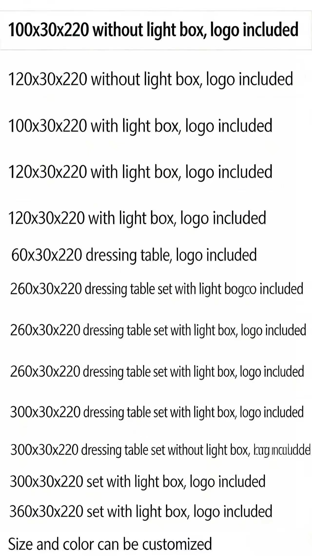 ราคาเป้าหมายสำหรับรุ่นสเปค 100 * 30 * 220