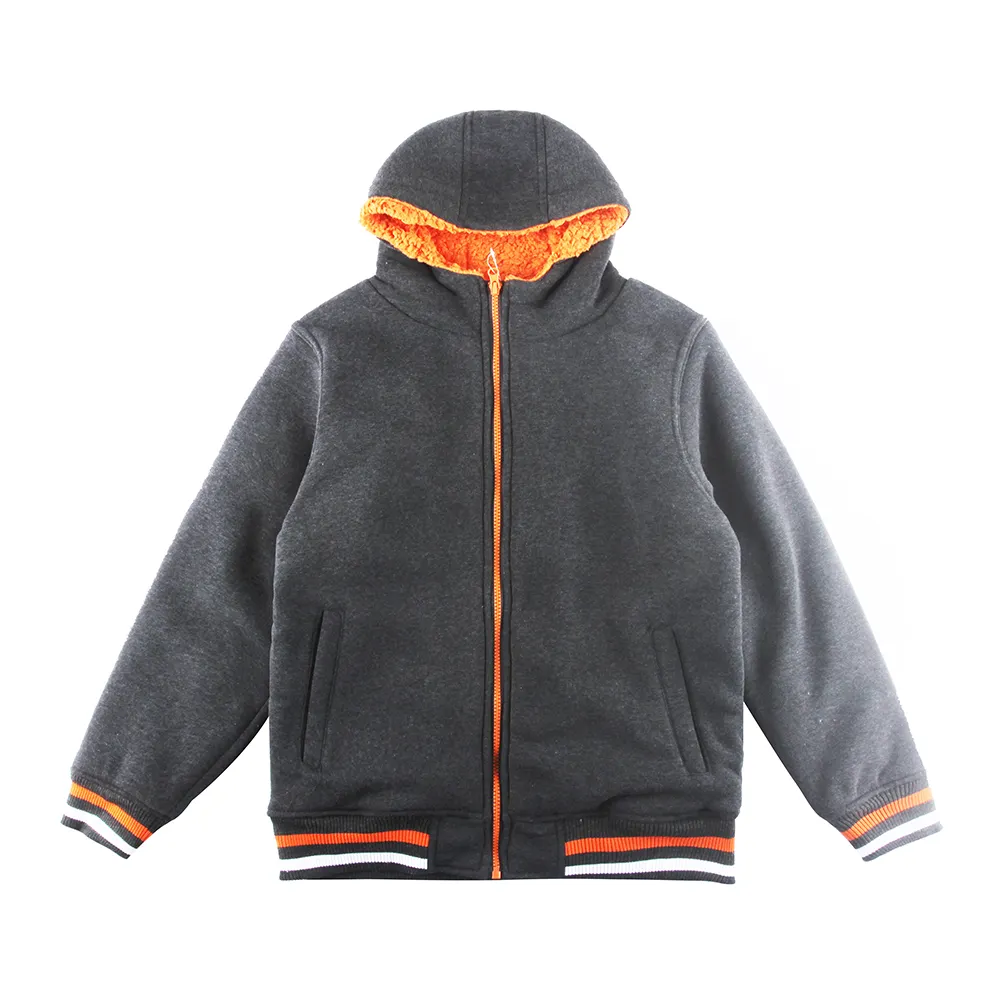 Stockpapa Boy's sherpa zip up coats Sherpa Lined Zip Up Hooded Sweatshirt coat and jacket for Boy's