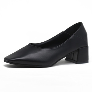 Retro square Toe Thick Heel Shallow Mouth <strong>Net</strong> Temperament Casual Girls Single Shoes 2020008