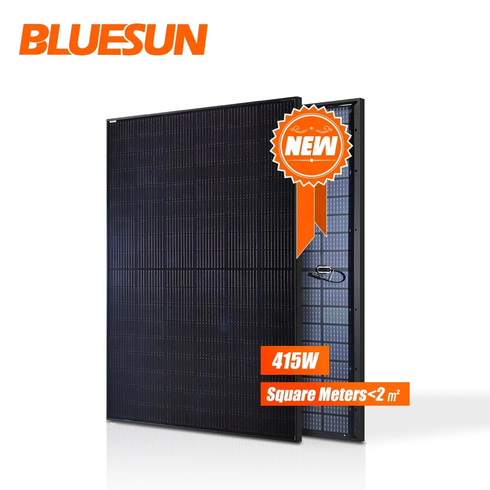 Bluesun, склад в США, полностью черные монопанели солнечных батарей, в наличии 410wp 415wp 420wp, полуобрезанные панели солнечных батарей