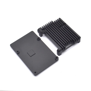 Carcasa de Metal y plata para Raspberry Pi 4B, carcasa negra de aleación de aluminio