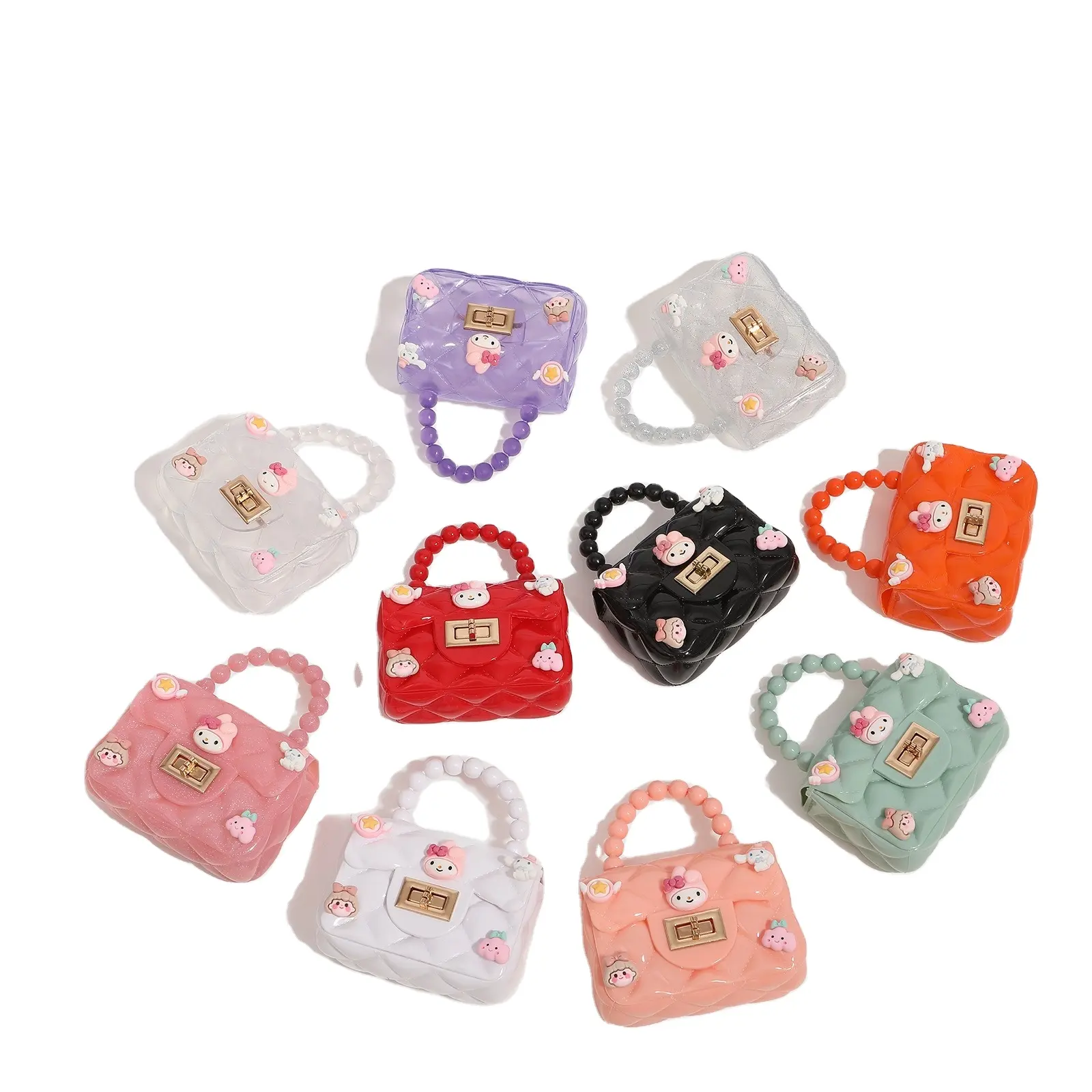 Sac de petite fille best-seller Nouveau personnage de sac de princesse étrangère mignon Cartoon Bunny Sac de gelée pour enfants