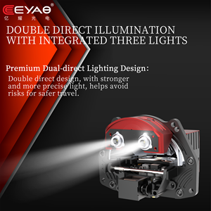 Eeyao Bi โปรเจคเตอร์ LED เลนส์3.0นิ้วสำหรับ Hella 3R ลำแสงสูงคู่อัพเกรดไฟรถยนต์ - Product Image 6