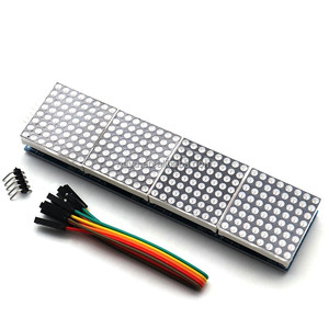 MAX7219 modulo 4 in 1 Array a matrice di punti 5V modulo di controllo blu rosso verde modulo Display a LED con cavo 5P - Product Image 1
