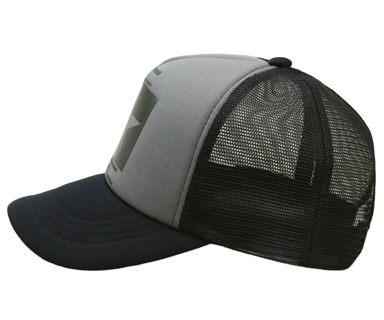 Alta calidad, venta al por mayor, diseño personalizado clásico, su propio logotipo bordado, 5 paneles, Gorras de malla, gorras de camionero, sombreros para hombre