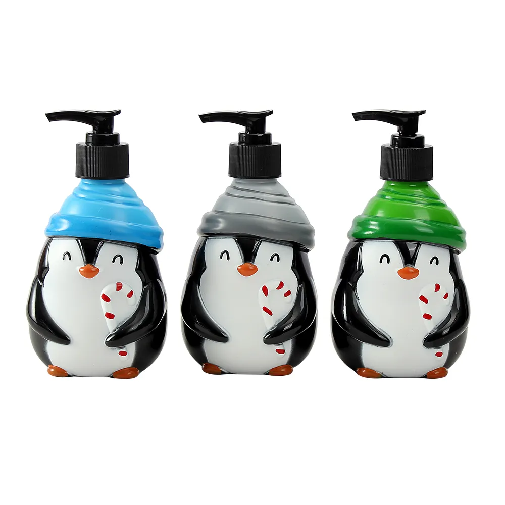 OEM ODM atacado de Natal orgânico lavagem das mãos sabonete líquido de luxo personalizado para as mãos com perfume de garrafa de pinguim