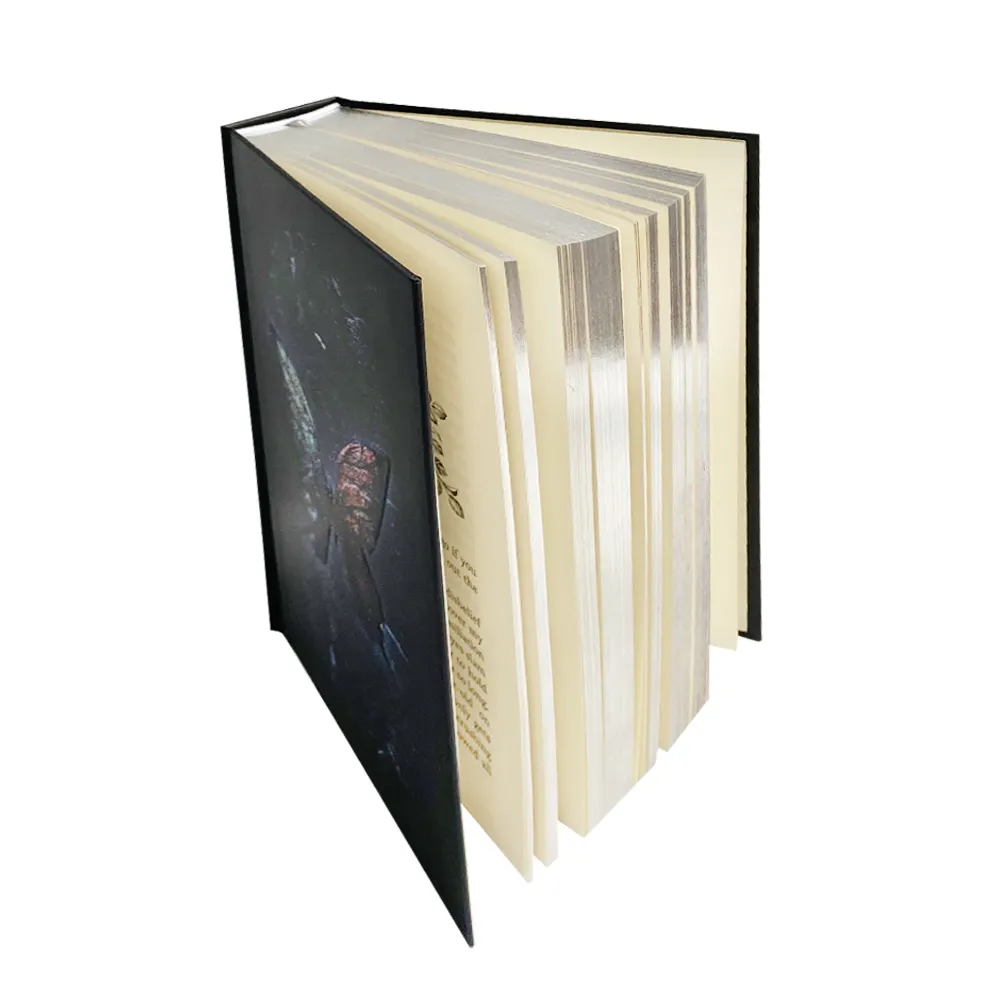 Custom luxury Hardcover books Concave butterfly image Silver edge story novel printing and publishing