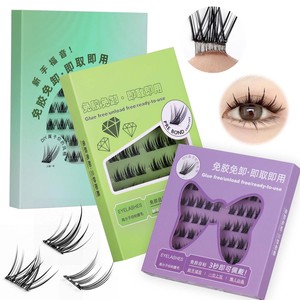 Su geçirmez basın-on kendinden yapışkanlı küme Lashes özel etiket ön bağ teknolojisi hiçbir tutkal gerekli insan saçı kirpik uzantıları - Product Image 1