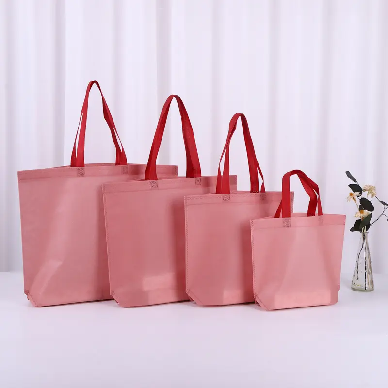 Bolsas de mano blancas no tejidas reutilizables impresas a medida con logotipo, bolsas de compras plegables para comestibles, reciclables y ecológicas